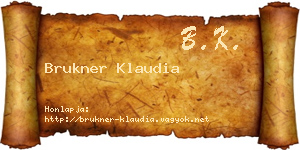 Brukner Klaudia névjegykártya